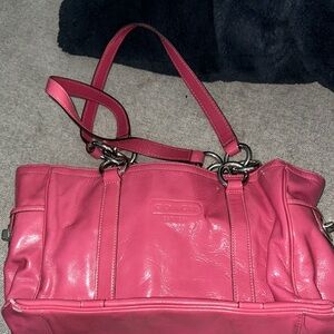 Coach Fuchsia Leather Shoulder Bag